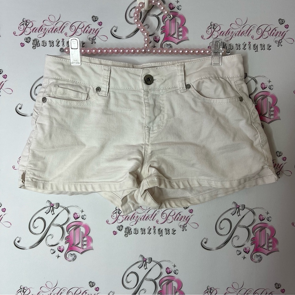 Blue spice shorts denim jean white Cream Shorts mini booty